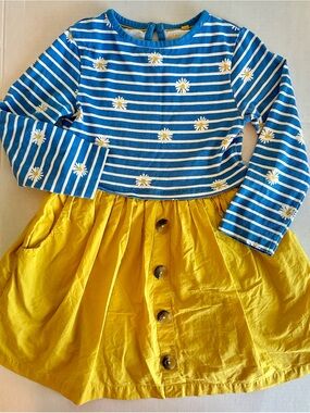 Mini Boden Daisy Stripe Tshirt Button Dress 4/5